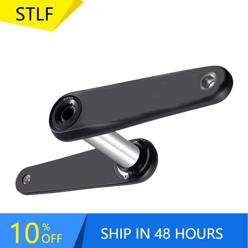 

STLF Carbon Fiber Crank Road Bike Bicycle Aluminum Shaft DUB Titanium Shaft 24GXP Integrated Lightweight 319g Crank Arm