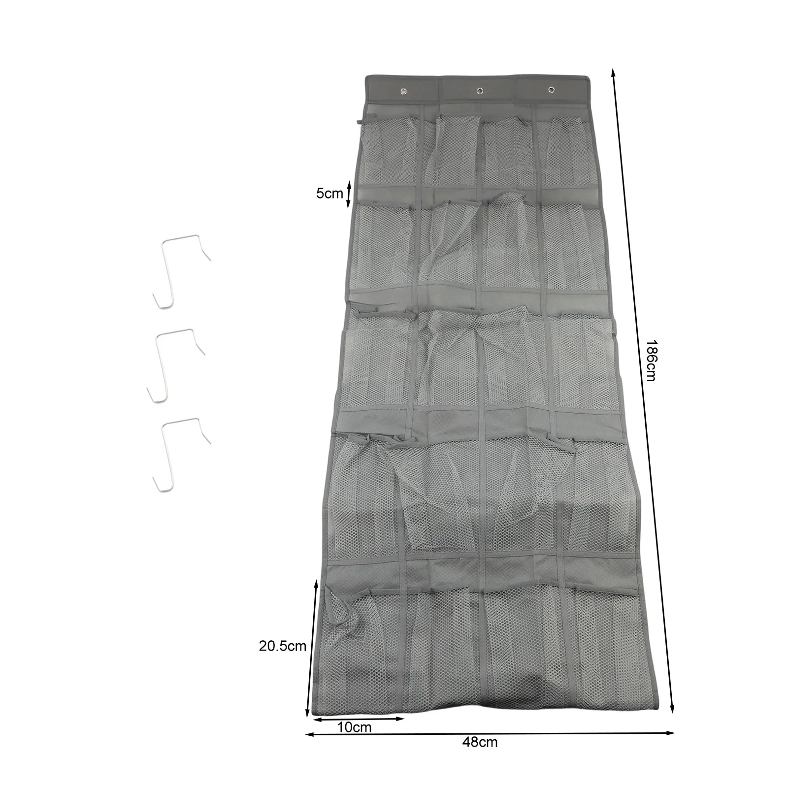 24 Slot Hanging Door Organizer for Shoes Slippers Scarves Belts and Small Plants with Sturdy Metal Hook Support