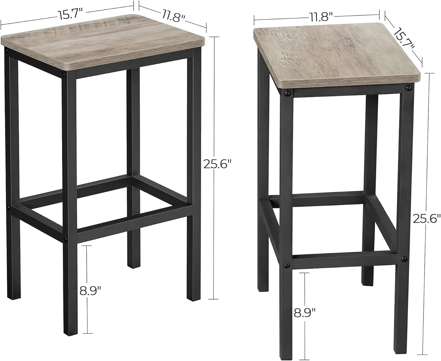 E Barkrukken, 1 Set Van 2 Barstoelen, Keuken Ontbijt Barkrukken Met Voetenbank, Industriële Woonkamer, Feestzaal