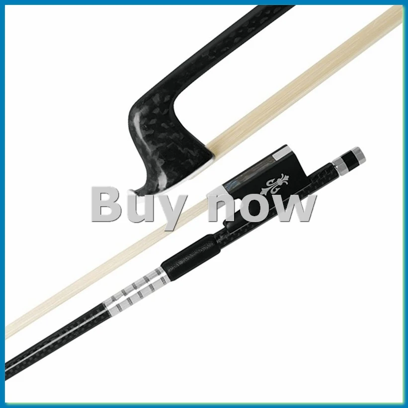 Violin Bow 4/4 Composite Flower Carbon Fiber Pure Horsetail Carved Plus Line Silver Sheepskin Hand Rest Bow-ABHG