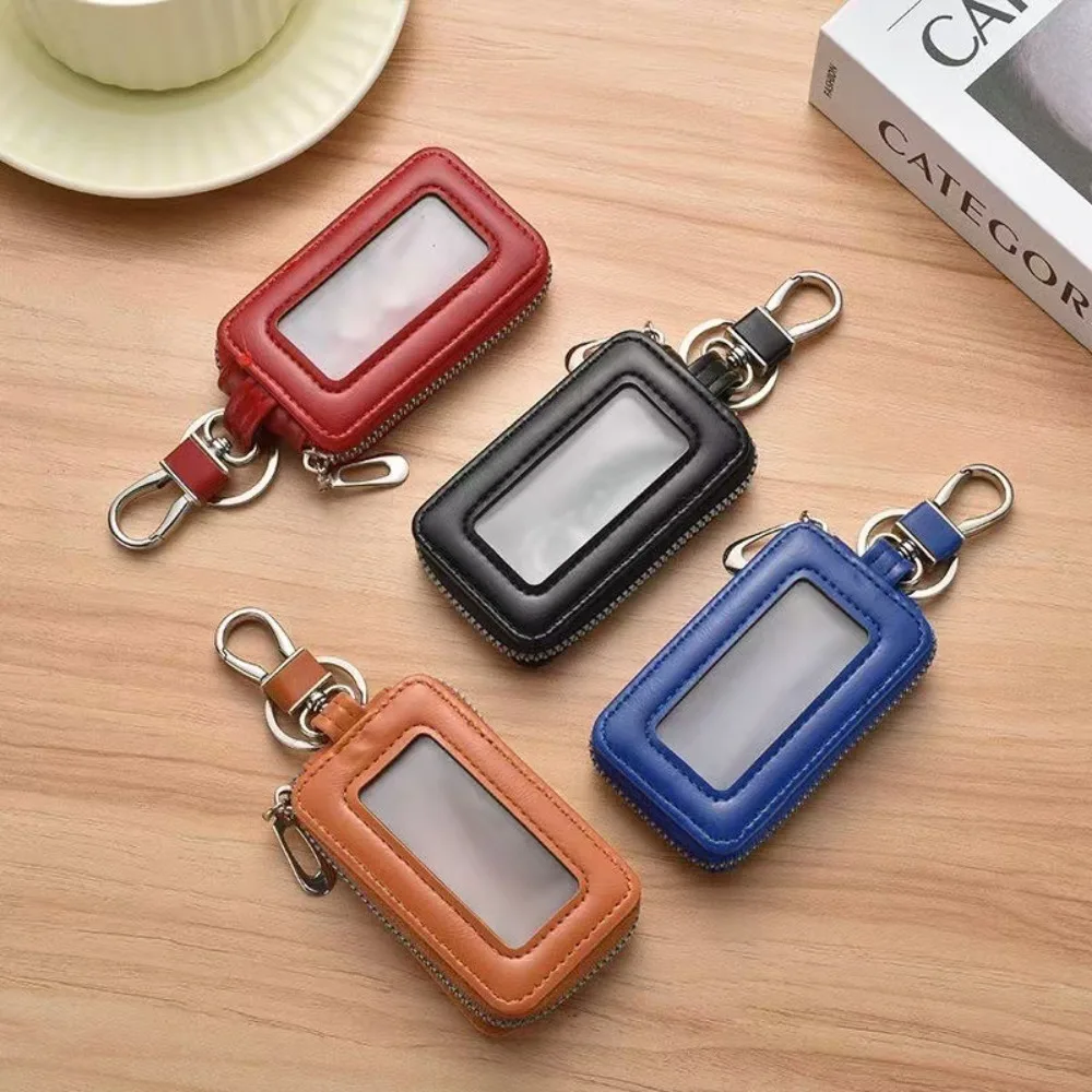 

Unisex Leather Key Pouch Bag Zipper Multifunctional Key Holder Organizer Pouch Large-Capacity Car Key Bag Men Women