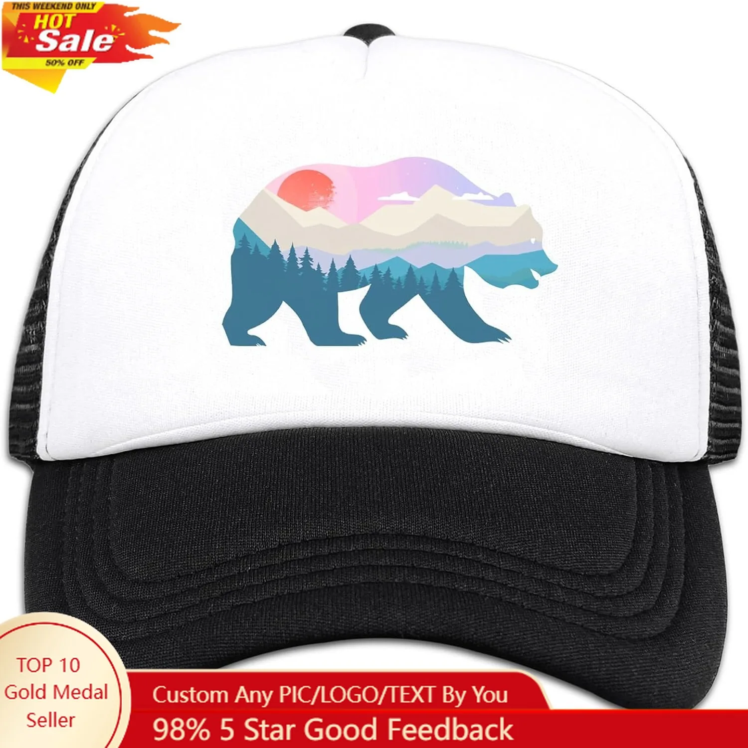 

Lightweight Sun Hat for Kid Boys,Mesh Toddler Baseball Cap for Kid Girls,Black Toddler Boys Snapback Hats for Ages 4-8