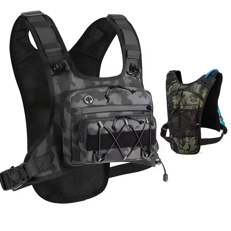 Fishing Vest Bag Men's Camo Fish Lures Utility Tackle Chest Bags Pack Outdoor Mountaineering Camping Hiking Hunting Cycling Bag