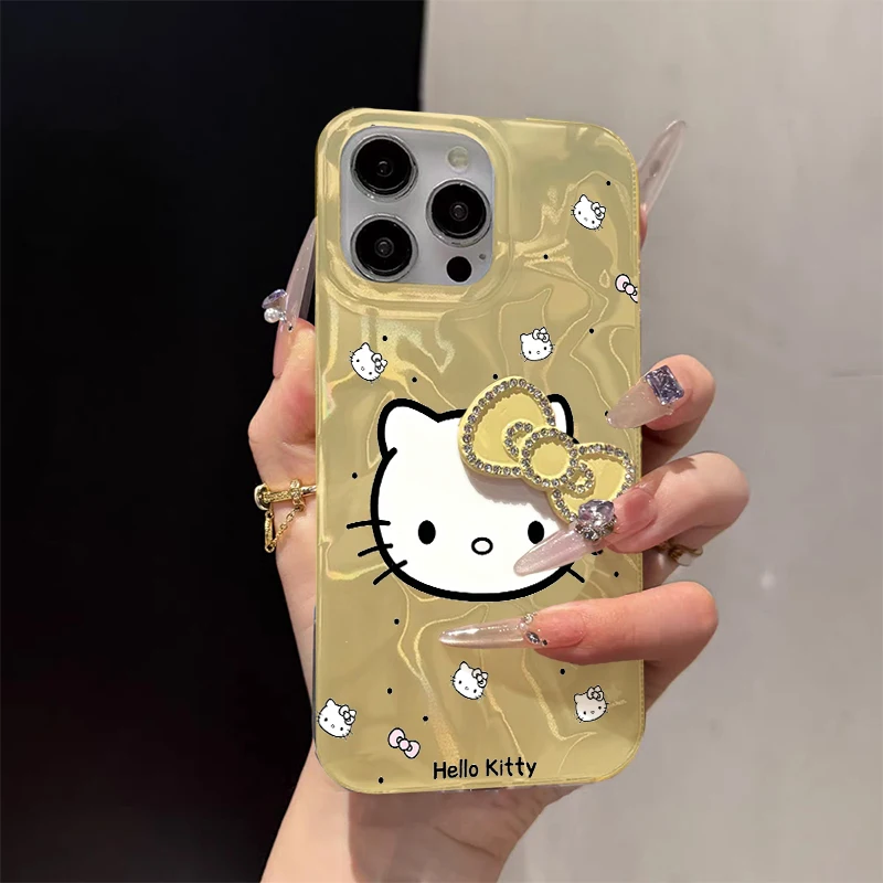 3D Bowknot مرحبا كيتي الحال بالنسبة ممن لهم A6 A16 A78 A58 A76 A96 A77S A94 A5 A9 A54S A77 4G A16S A53 A33 A3S A5S A7 A12 F19 Pro غطاء #1