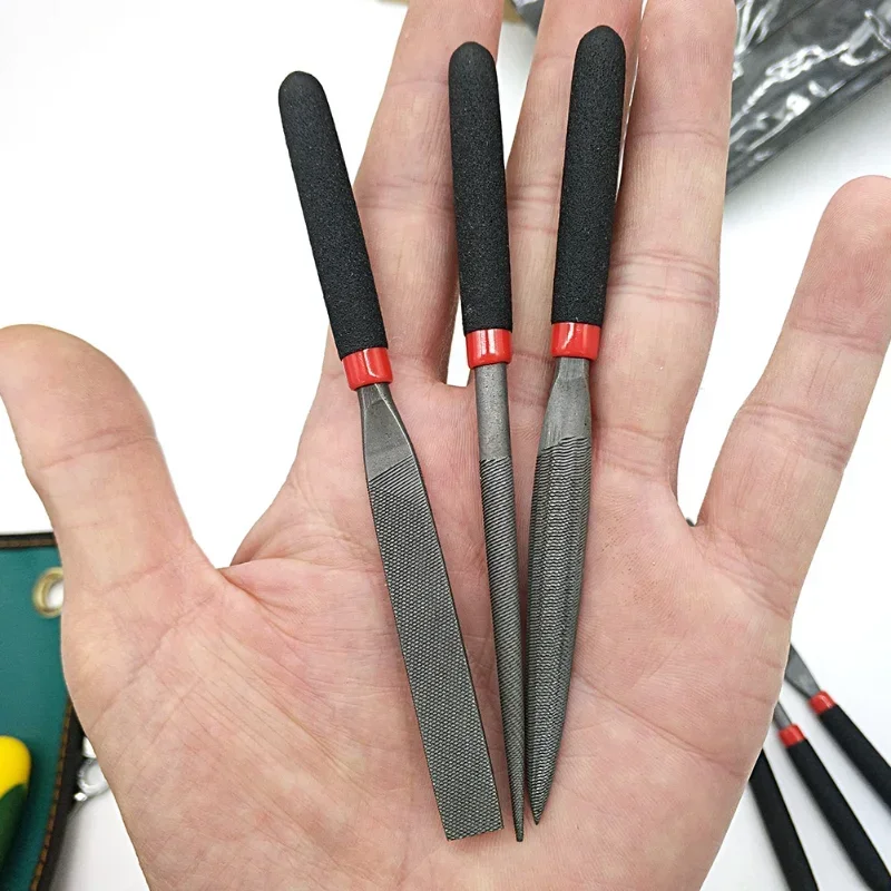 Mini Steel Files Needle Flat Half Round Jewelry File Metal Stone Glass Polishing Wood Carving Woodworking Hand Tools Set