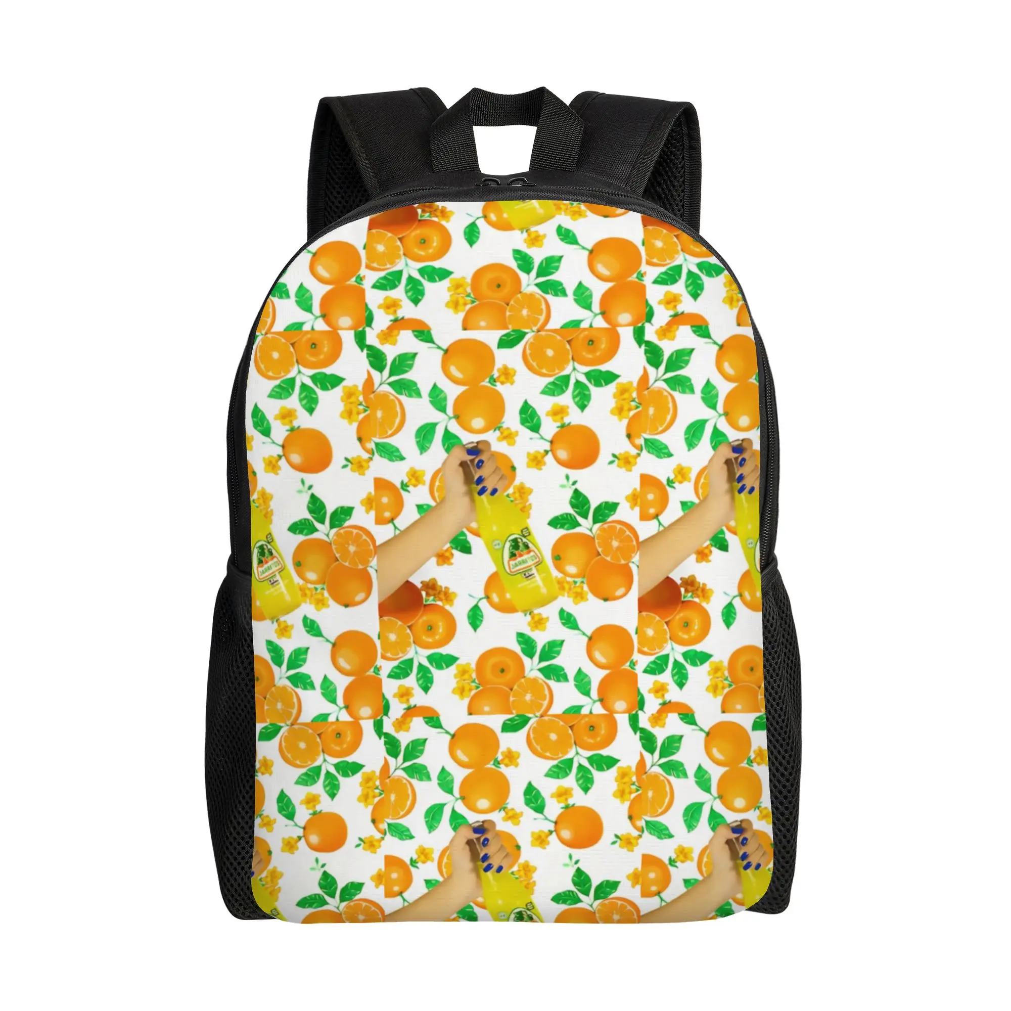 

jJarritos Orange Pattern Soda jJarritos Backpack Students Fashionable Large Capacity Schoolbag Back To School Season