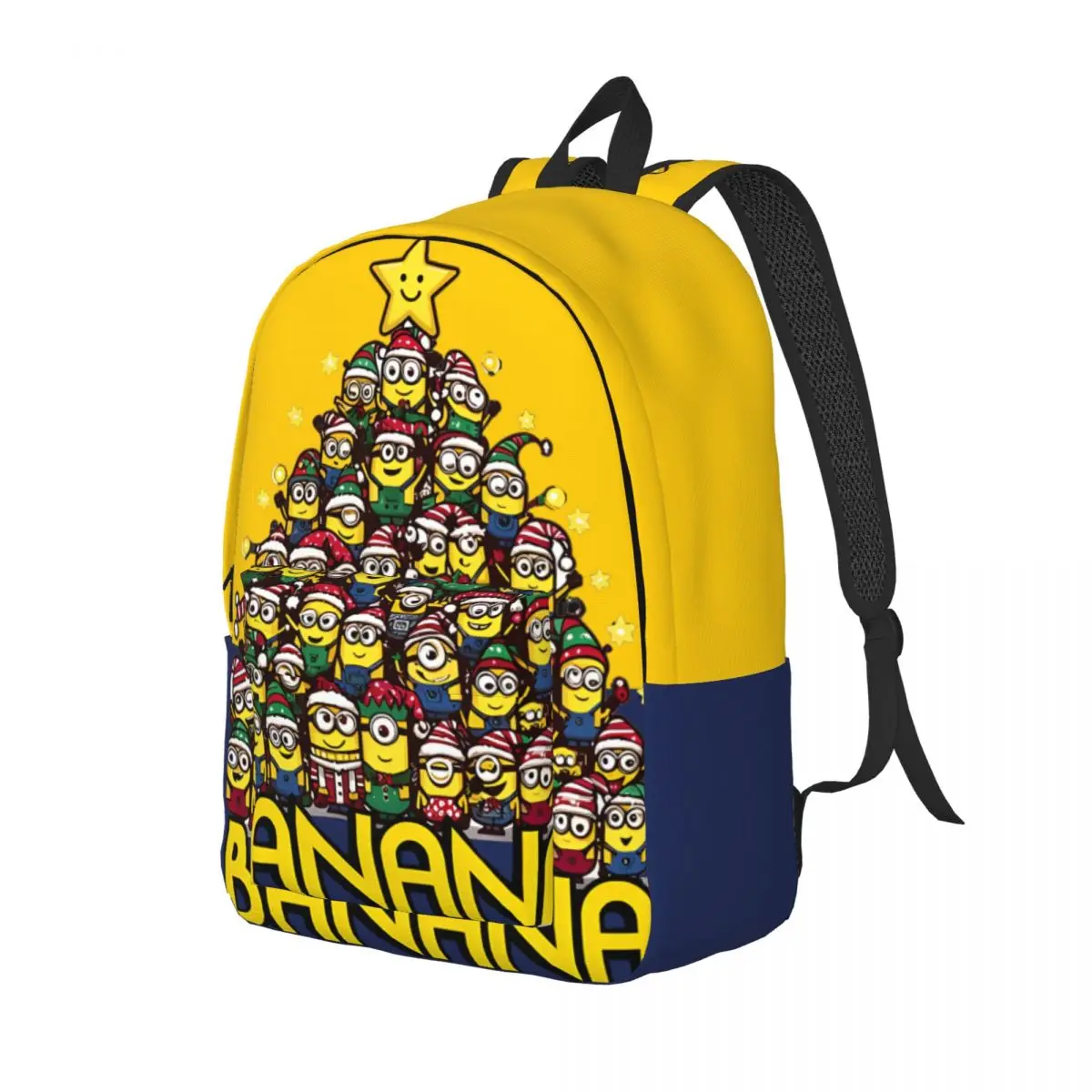 Banana Christmas Humor Minions Backpack Despicable Me Minions Preschool Multi-Function Office  School For Gifts  Schoolbag