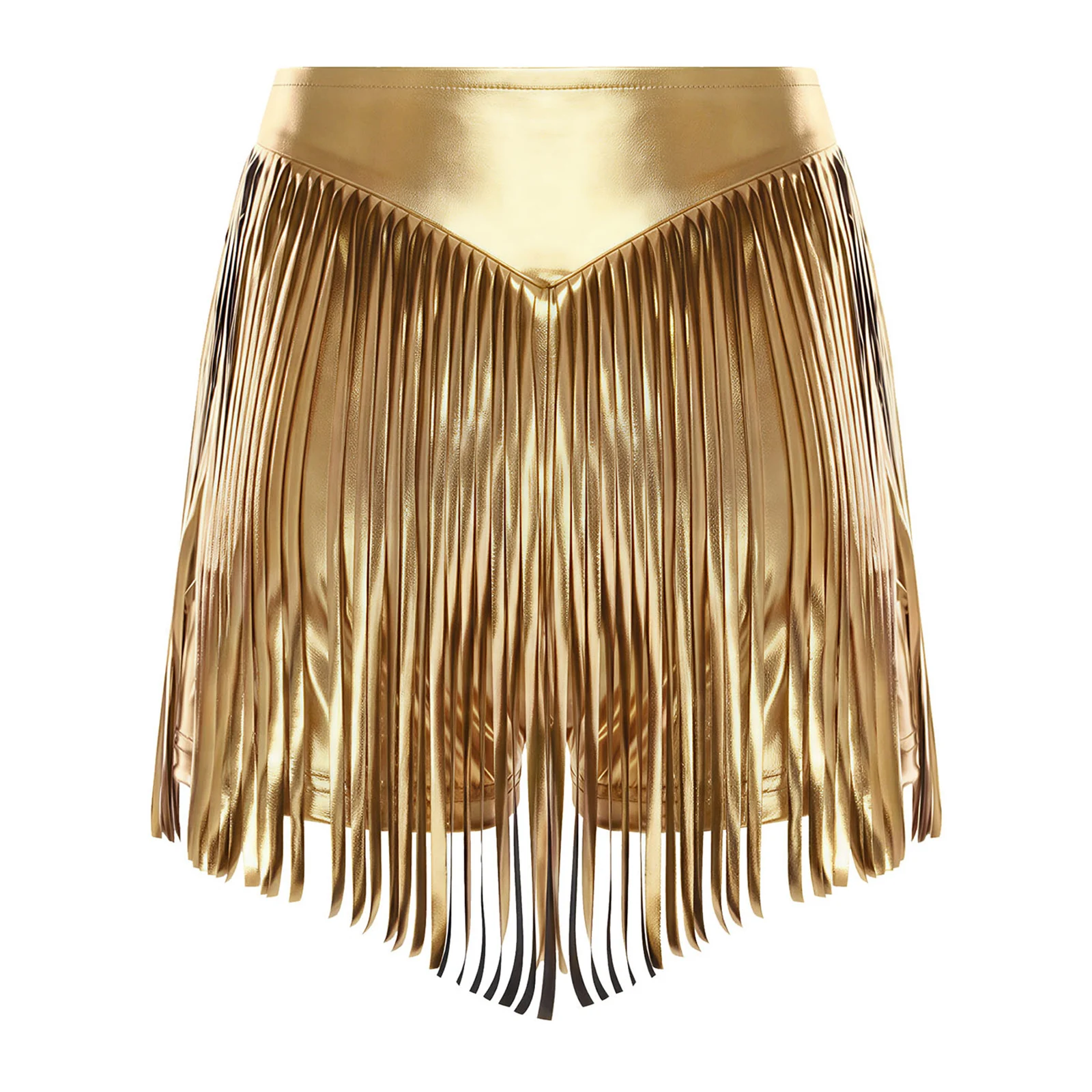 Donne Nappa Jazz Latino Tango Cha-cha Danza Performance Gonne corte Frangia scintillante Pantaloncini lucidi per Party Stage Dancewear