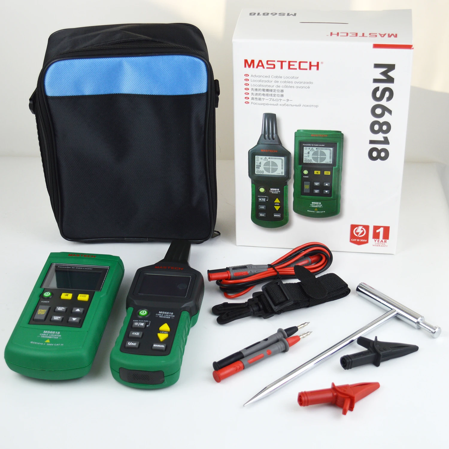 MASTECH Portable Professional Wire & Cable Testers MS6818  Wire Cable Tracker Metal Pipe Locator Detector Tester Line Tracker