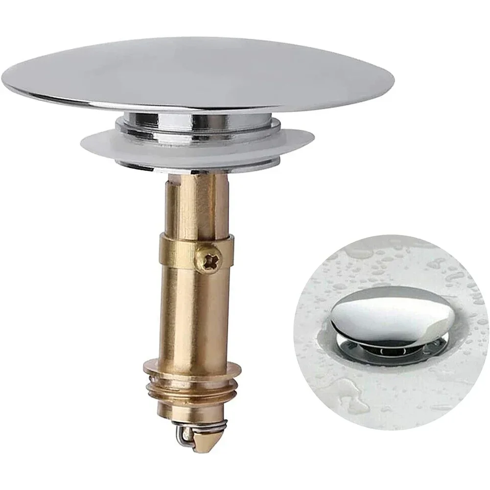 Conector de fregadero, tapón de drenaje de fregadero con núcleo que rebota, Kits de diseño emergente fácil de latón macizo, fregadero con rosca de tornillo M16x1,5 M8