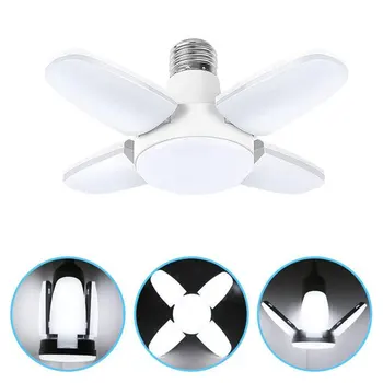 28W faltbare LED-Lampe E27 Lüfterflügellampe AC 220V 110V 85-265V Bombilla Lampada Foco Scheinwerfer für Zuhause Decke Garage Lager