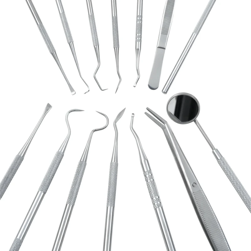 5×7Pcs/Set Dental Stainless Steel Clean Tools Dentist Mirror Double Probe Sickle Hoe Sickle Scaler Tooth Care Tool