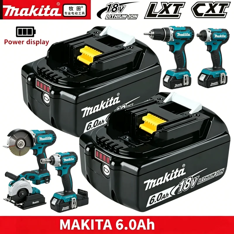 Makita 6Ah, suitable for replacing lithium batteries with Makita 18V battery BL1860B BL1840 BL1830B BL1850B BL1850 BL1860 BL1815