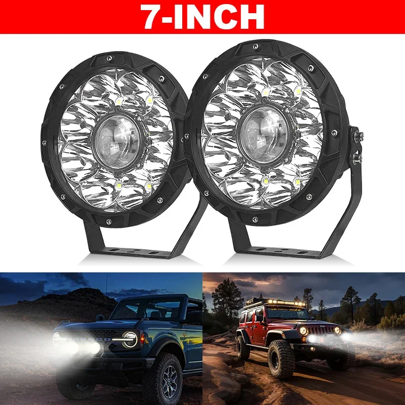 1x/2x 12V 24V Led Spotlights Search Light Work Driving Lamp for Off Road Boat Truck Car Accessories 4X4 6000K Atv Suv