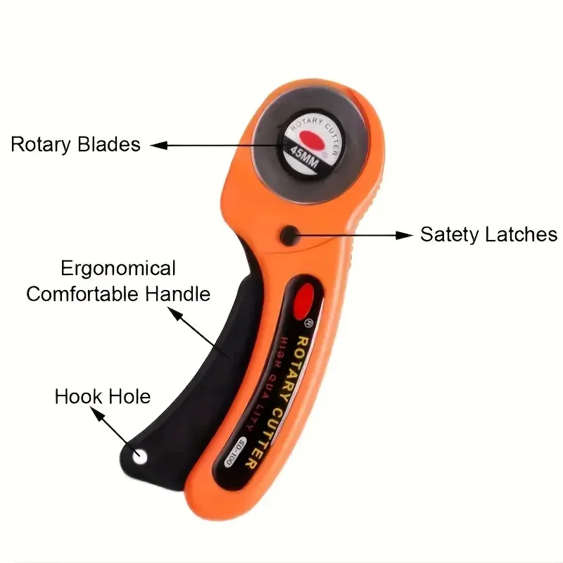 45mm Round Rotary Cutter Sewing Tool Fabric Leather Craft Hand Wheel Cutter Patchwork Hob With Blade DIY Sewing Accessories