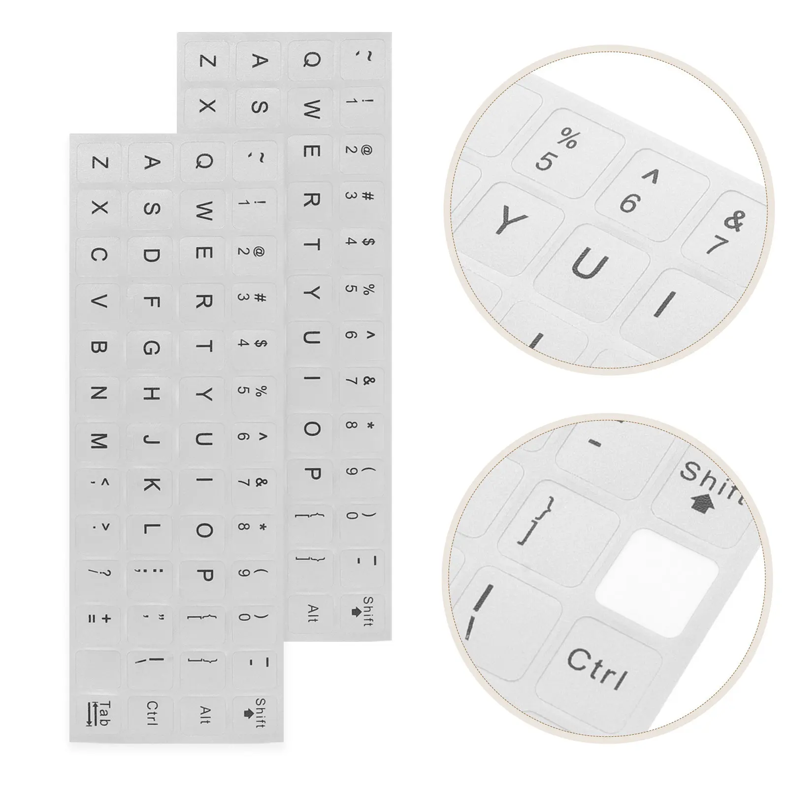 

10Pcs English Keyboard Stickers Ultrathin Silver Lettering Replacement Decals for Laptop Pc Computer Typing Learning Keys
