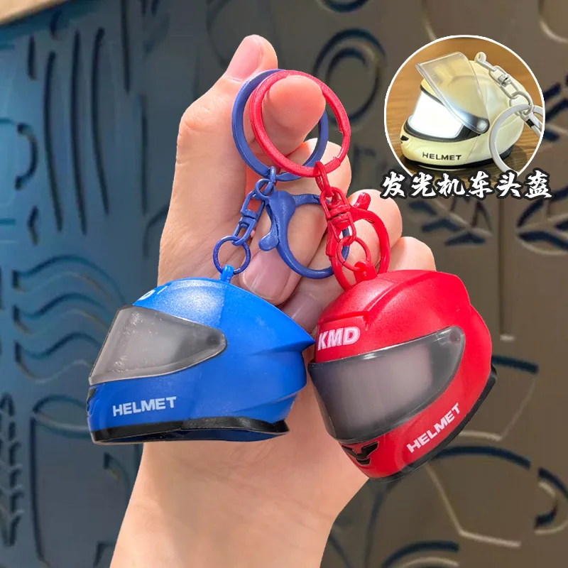 Luminous 3D Mini Helmet Keyring – Motorcycle Helmet Keychain,Cool