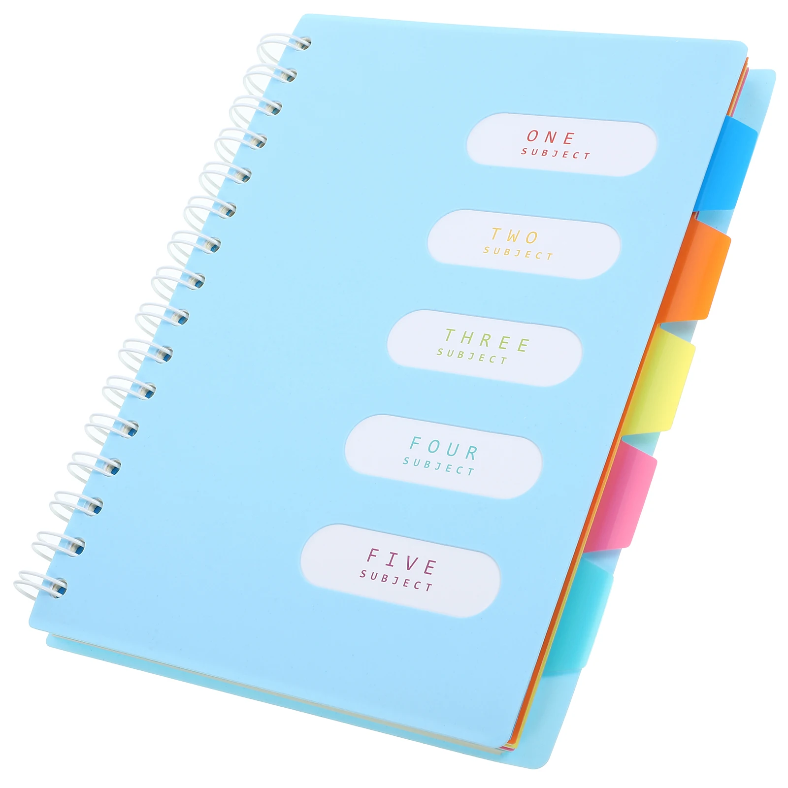 

B5 Hard Cover Notebook 653 Blue Spiral 120 Pages Thick Student Planner Dividers Note Book Office Supply Accessories