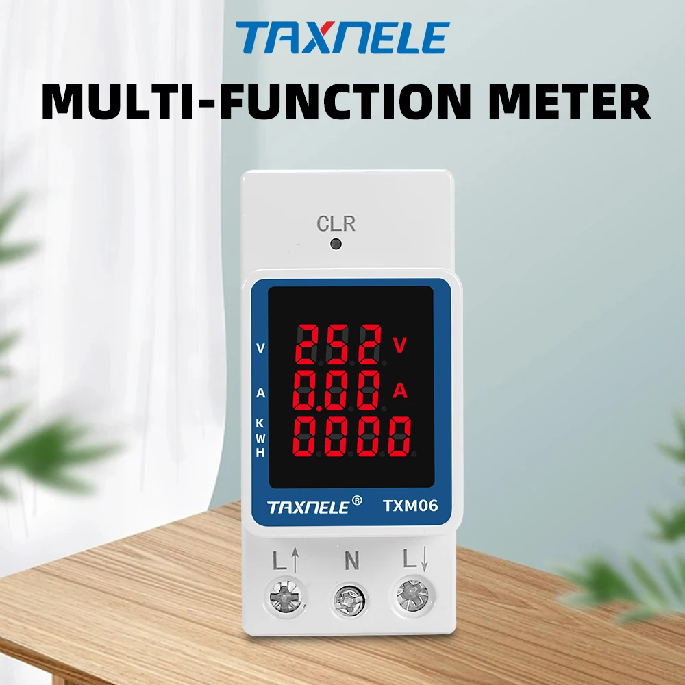 3 in1 AC 110V 220V 100A napięcie prądu miernik zużycia energii elektryczny KWH 99999.9KWH woltomierz amperomierz Din Rail