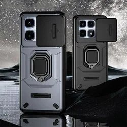 Case for Xiaomi Redmi Note 13 Pro 5G Xiaomi 14T Poco X6 Pro Slide Camera Ring Stand Armor Anti-fall Protection Kickstand Cover