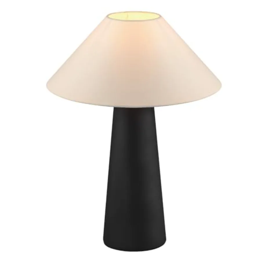 

Novogratz x 18" Ceramic Table Lamp, Matte, Off-White Tapered Fabric Shade, in-Line Rocker Switch, 5 Ft. Clear Cord, Home Office