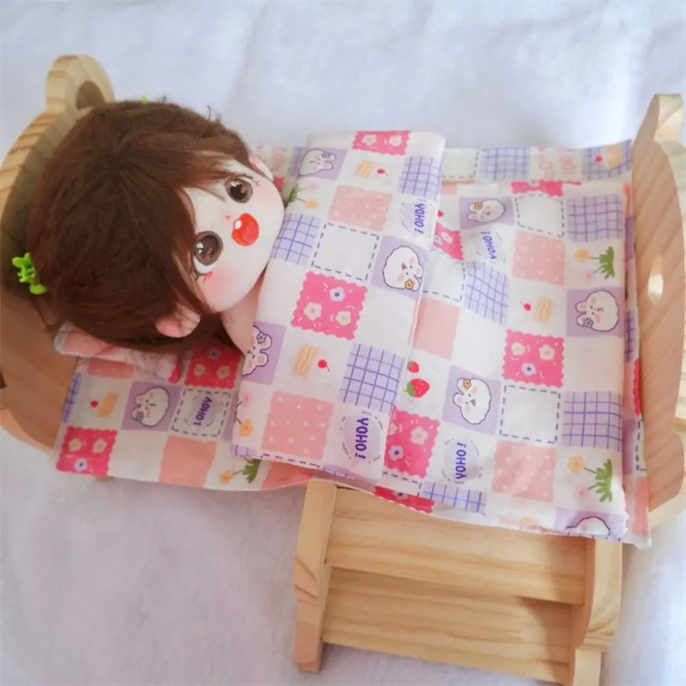 1 Set 20CM Doll Sleeping Doll Toys Sheets+Pillow+Quilt for Sleep Cool Stuff Doll Accessories Kpop EXO Idol Dolls DIY Gift