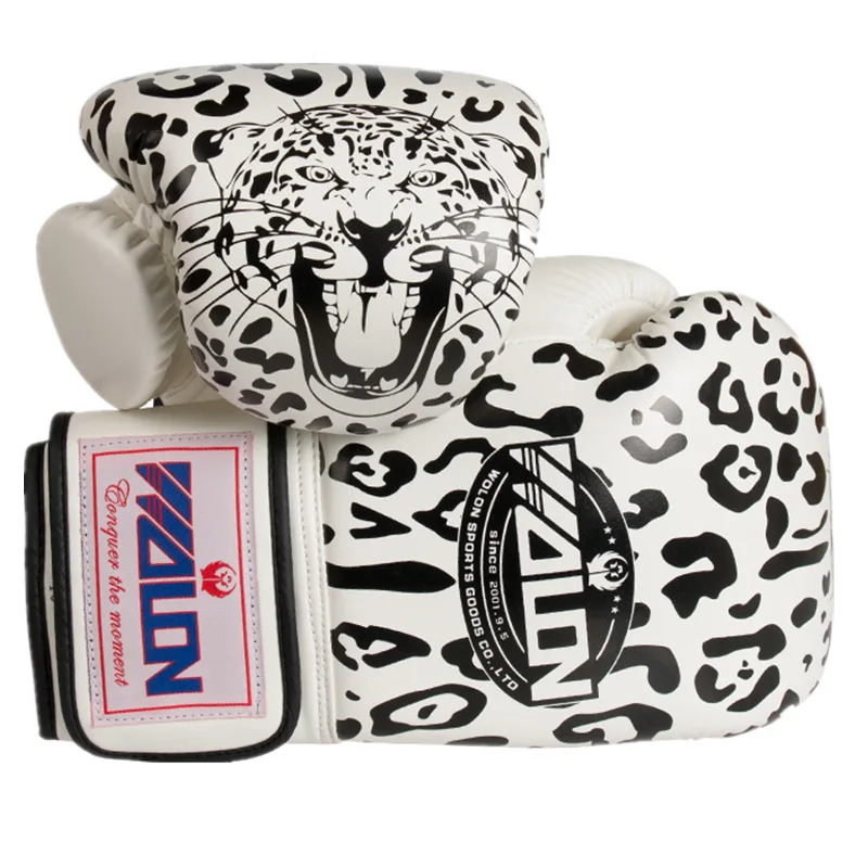 Boxing Gloves Muay Thai Boxing Boxing Gloves Leopard Print Adult Professional Training Sanda Punching Sandbag Gloves