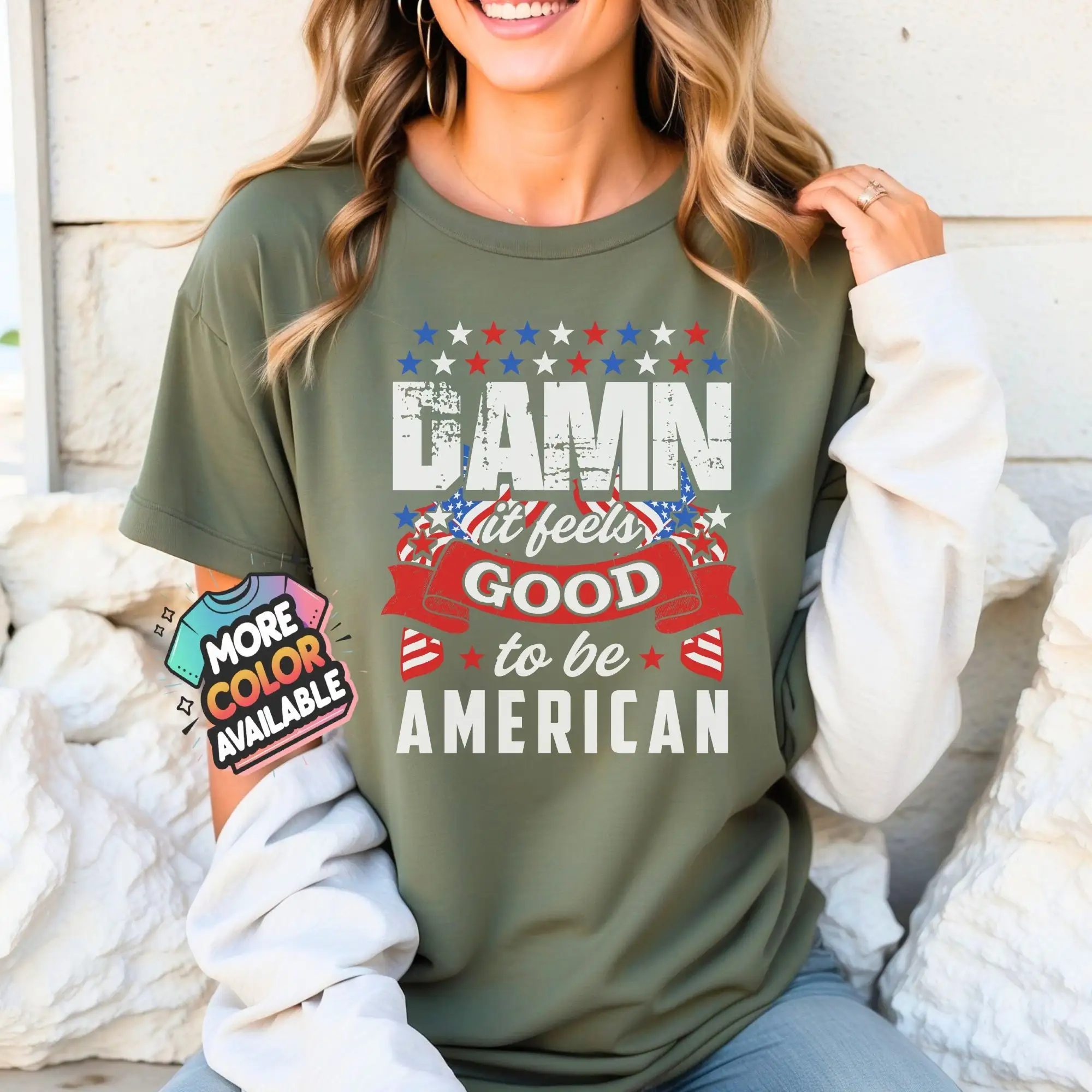

Патриотическая футболка Damn It Feels Good To Be American Stars And Stripes Design