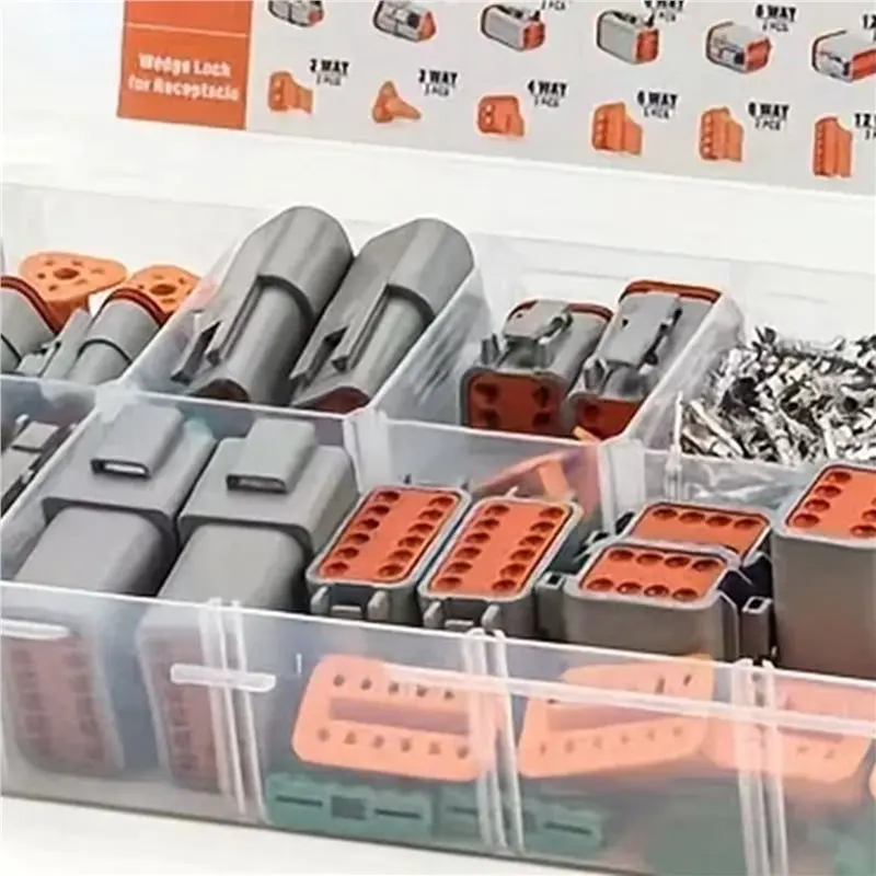 ABKS-752Pcs Deutsch DT Series Connector Assortment, Size 16 Stamped Contacts, Waterproof Automotive Electrical Connectors