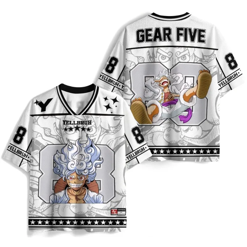 2026 _ New Style _ Fashion _ One Piece Anime _ Fun Jerseys _ Luffy _ Campus Style Short Sleeves _ Sports Style Mesh Fabric