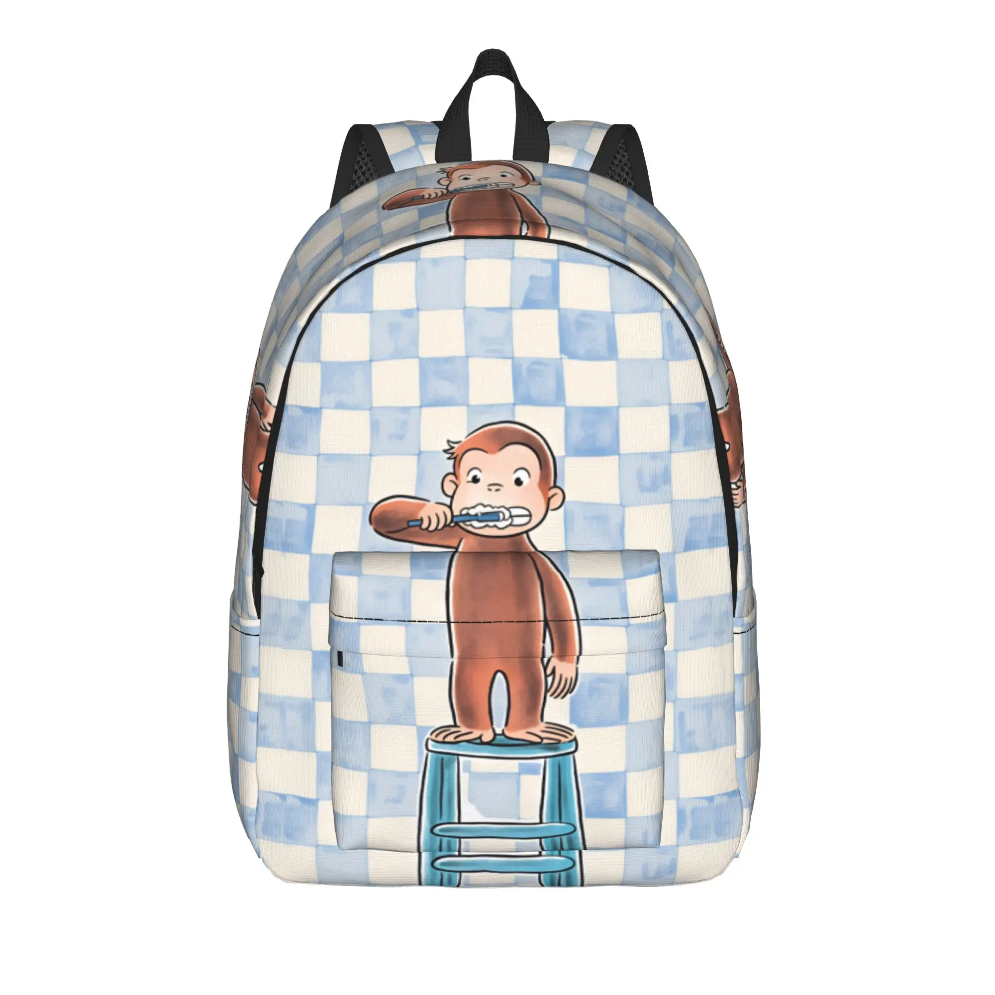 C-Curious George Backpack  Kawaii Backpacks Men Cycling Durable High School Bags Colorful Rucksack