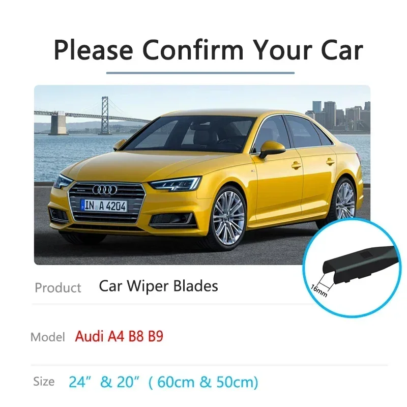 For Audi A4 B8 B9 2008~2022 Windscreen Windshield Accessories 2009 2010 2011 2012 2013 2014 2015 2016 2017 Car Front Wiper Blade