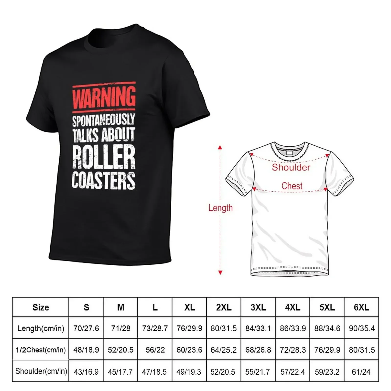 Roller Coaster Theme Park Thrill Ride T-Shirt kawaii clothes customizeds mens cotton t shirts