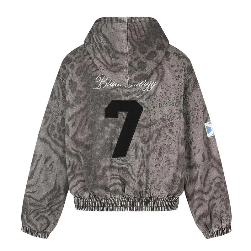 Punk Style Lepoard Printed Jackets Coats Harakuju Streetwear Embroidery Outwear Tops For Male