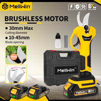 MELLWIN 30mm Brushless Electric Pruner Shear 2 Gears Cordless Fruit Tree Bonsai Pruning Scissors Tools For 18V-21V Battery