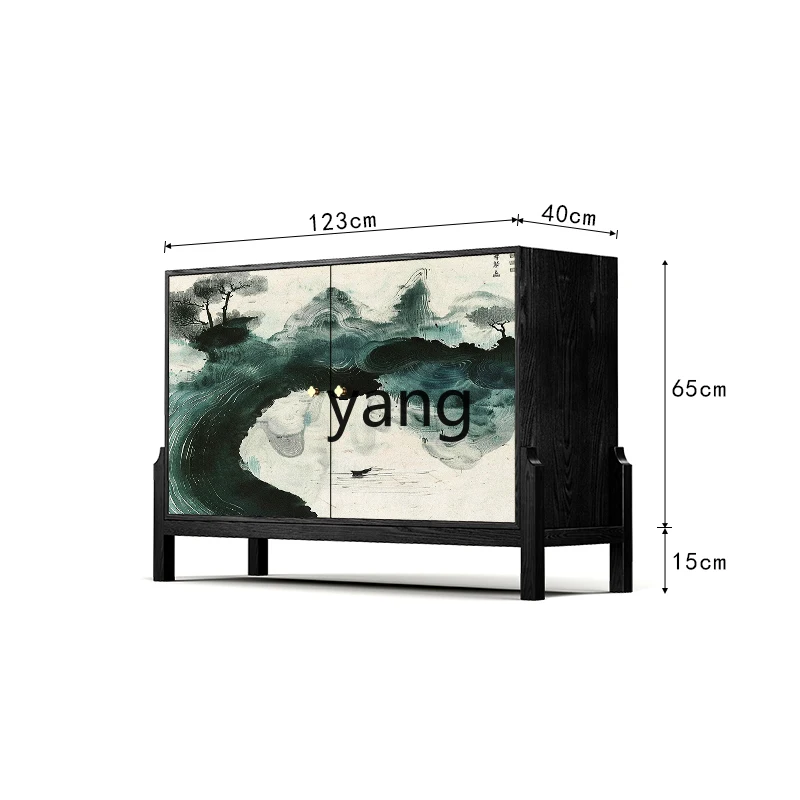 

LH new Chinese retro light luxury solid wood porch dining side cabinet living room sofa low cabinet