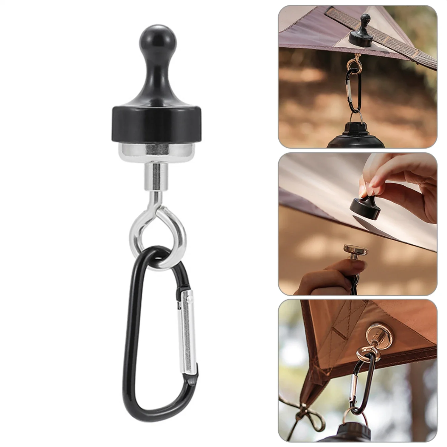 Strong Magnetic D Type 5PCS Tent Camping Light Hook Magnet Bearing Hanger Mountaineering Buckle Outdoors Multipurpose Hooks