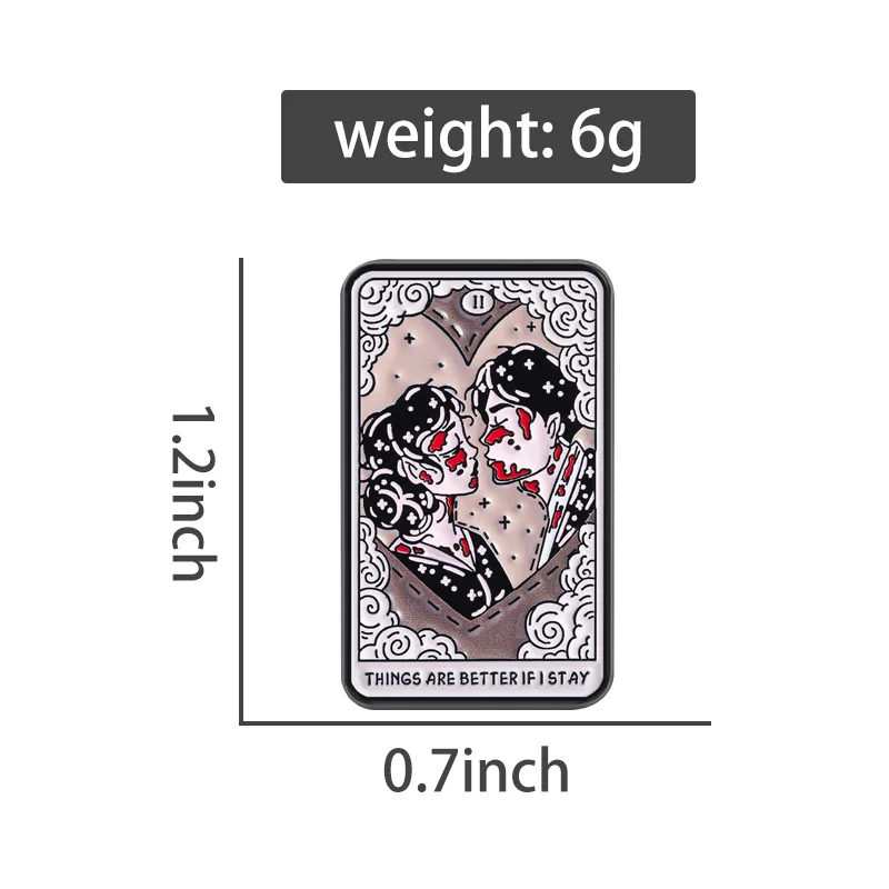 Dark Gothic Tarot Enamel Pin Paranoid Morbid Lover Brooch Lapel Backpack Badge Jewelry Gift