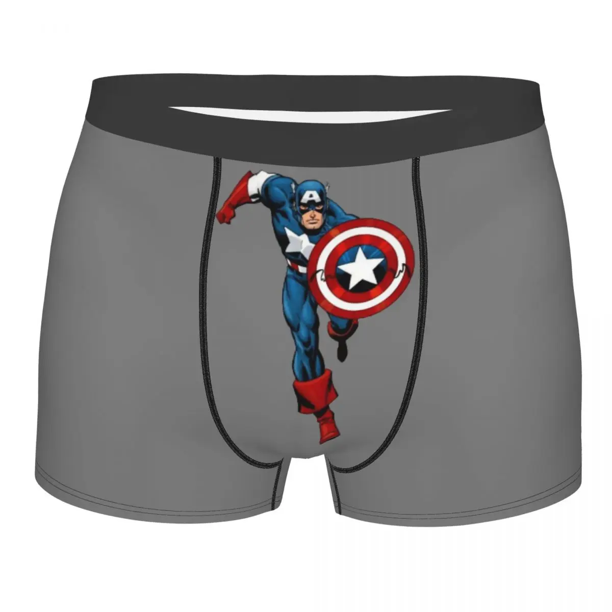 

Custom Captain America Movie Underwear Men Stretch Boxer Briefs Shorts Panties Soft Underpants For Male