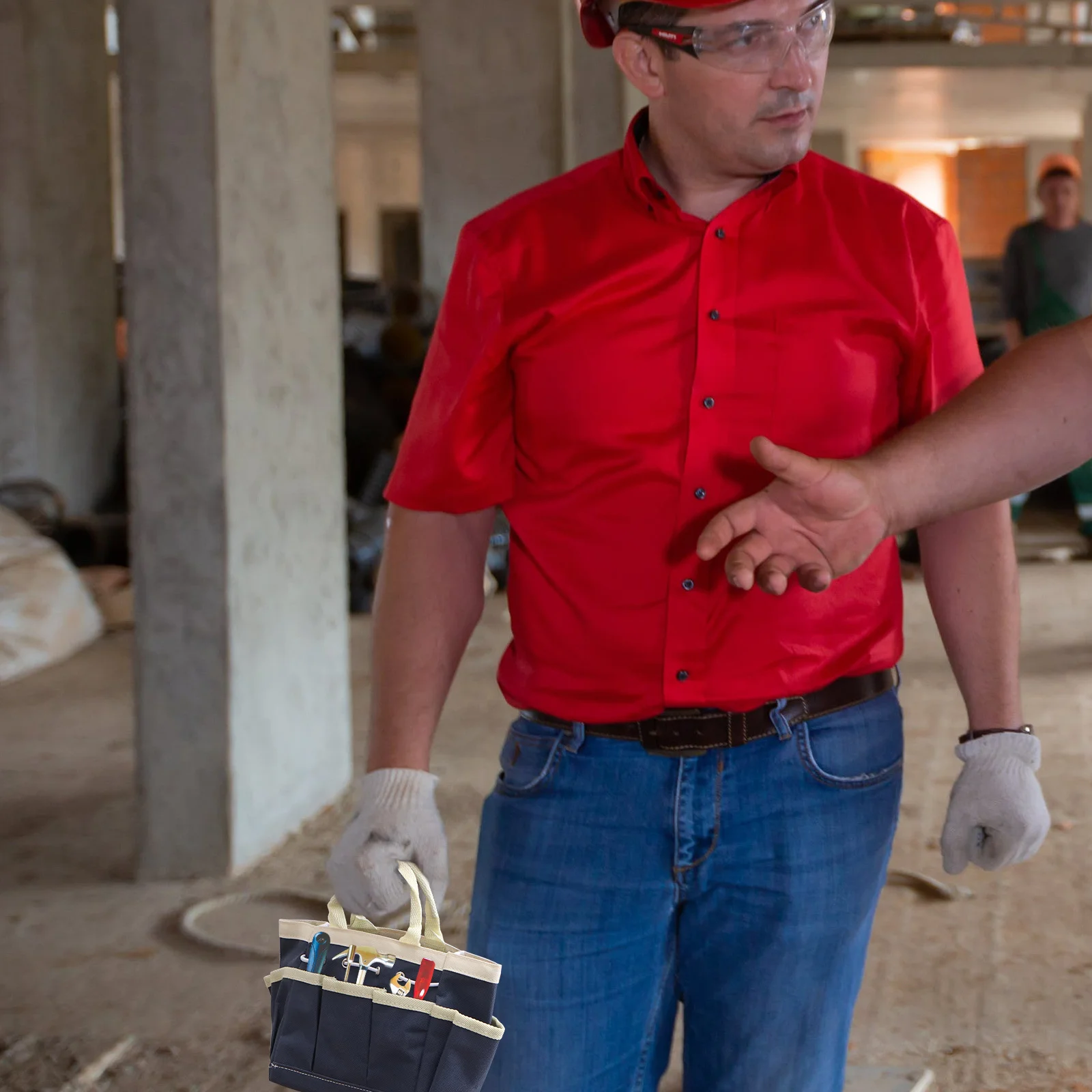 

Foldable Oxford Cloth Hand Tools Basket Large Capacity Gardening Storage Container Multi-Pocket Organizer for Home Outdoor