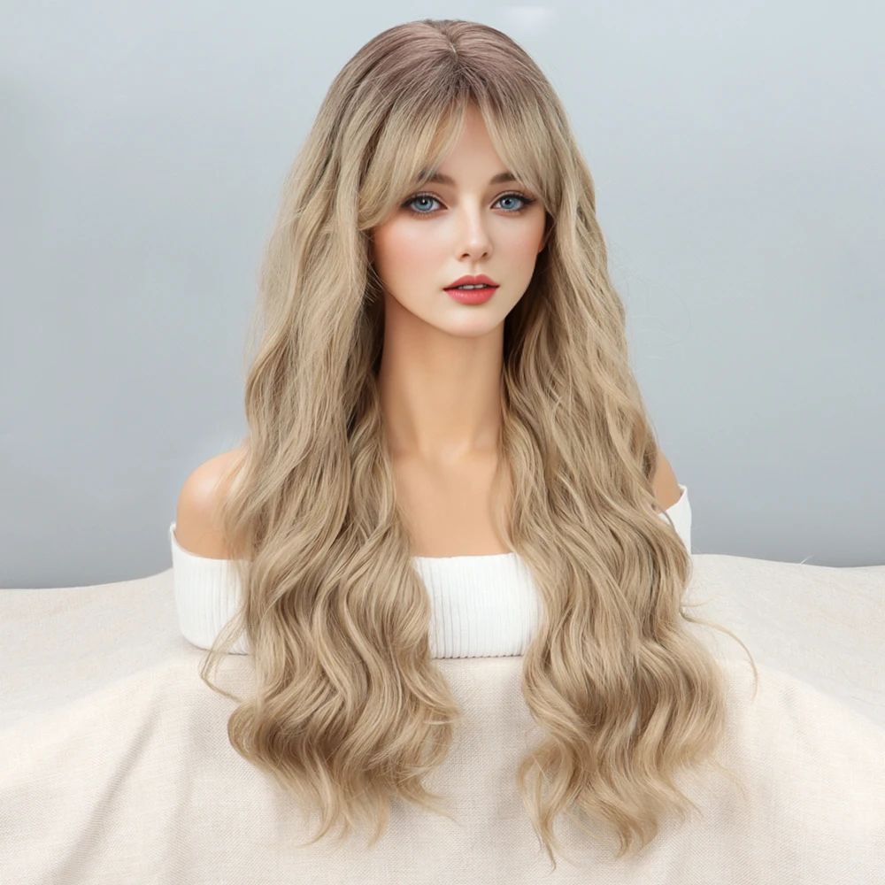 Synthetic High Heat Resistant Material Water Wavy Curly  Suitable For Everyday Cosplay Wea