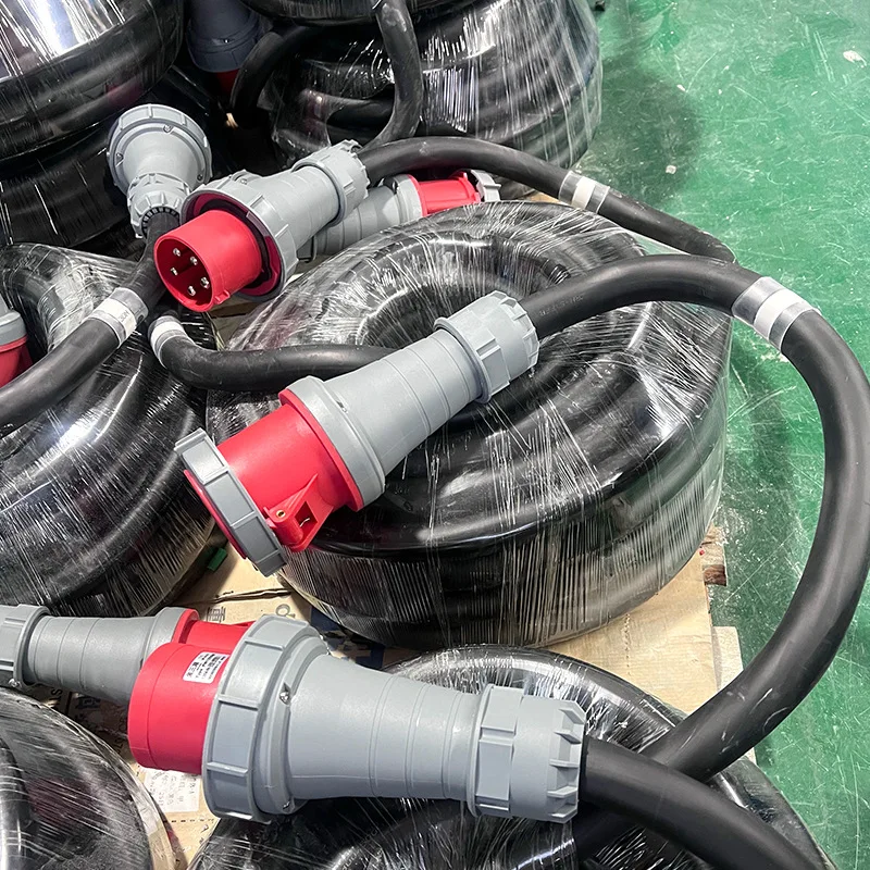 5-Core 63A Lighting Distribution Box Cable 5*10 Square Power Connection Line Extension 6mm Plug Copper Conductor PVC Insulation