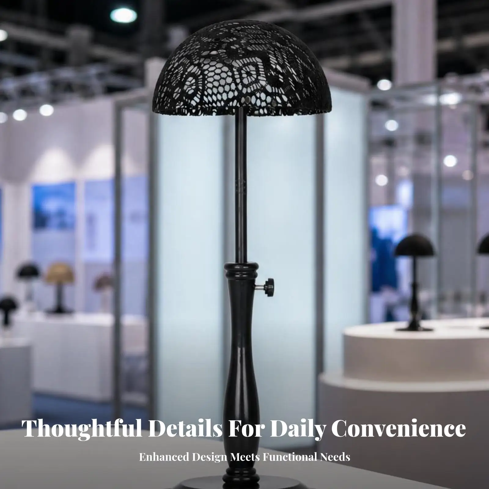 Wig Stand Holder Adjustable Hairpiece Stand with Weighted Base Dome Shape Stable Wig Head for Salon Home Display Drying Styling