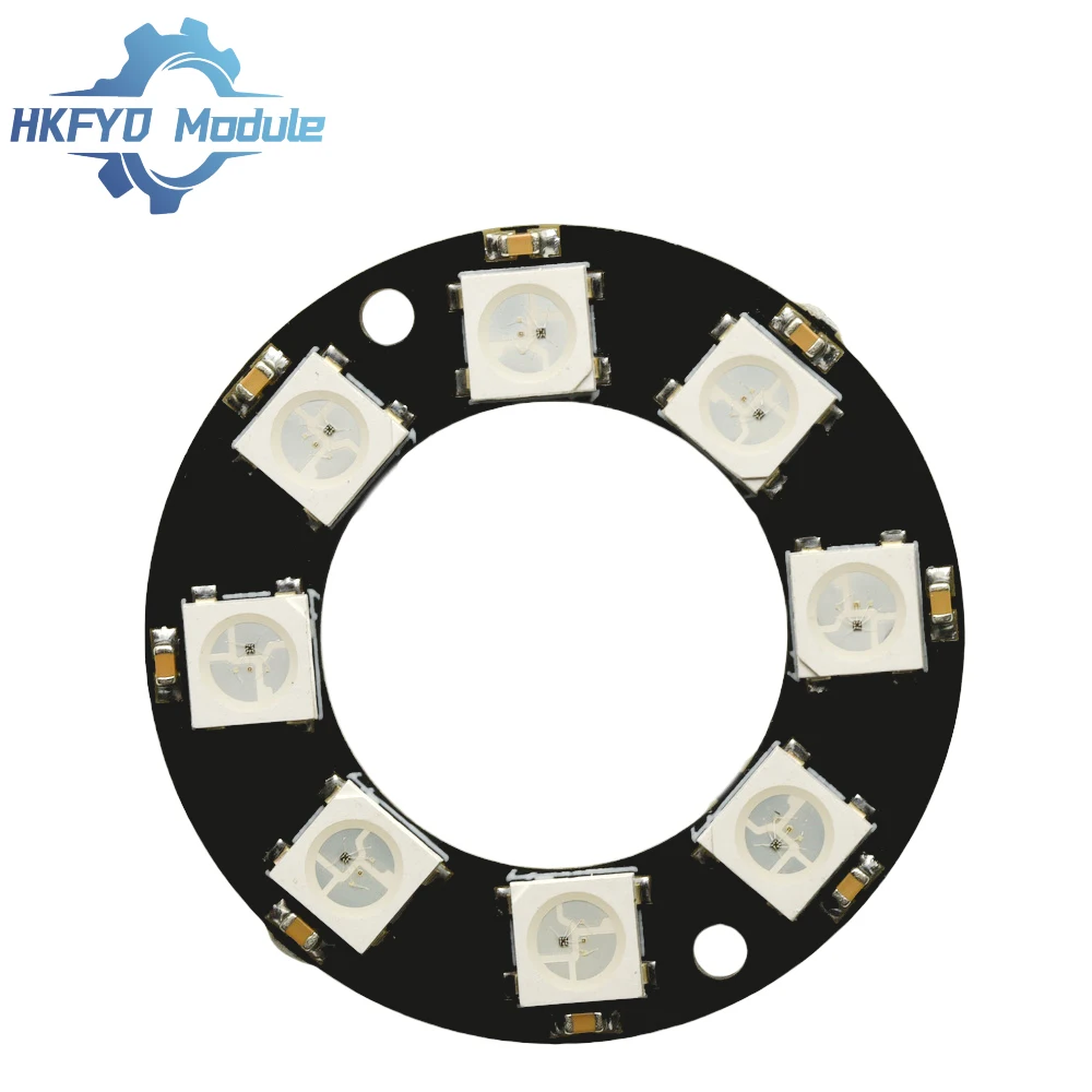 1-50 Uds. De 8 bits, WS2812 RGB, módulo de anillo LED, Placa de lámpara a todo Color integrada para Arduino