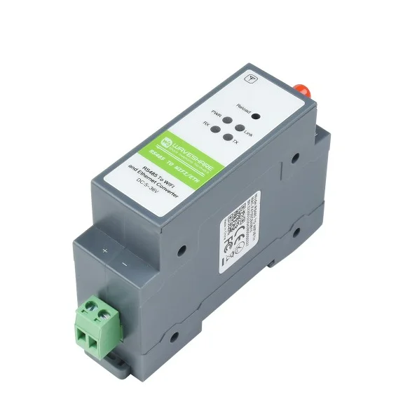 Waveshare Rail-Mount Serial Server, RS485 to WIFI/Ethernet Module, Modbus MQTT Gateway