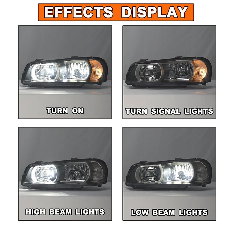 SINDAR 2pcs LED Headlight for Nissan Skyline GTR R34 (1998-2002), LHD/RHD Optional, OEM Direct Fit ENR34/BNR34/HR34/ER34/GT-T