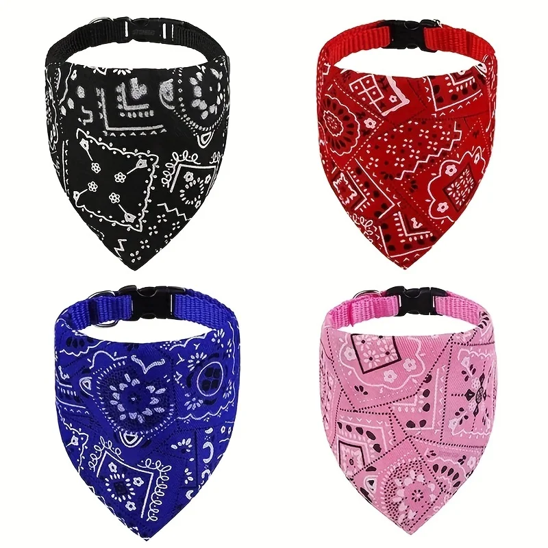 Cat Collar Pet Bibs Adjustable Dog Cat Necktie Pet Triangular Saliva Tie Scarf Dog Bandana Collar Triangle Bib Neckerchief