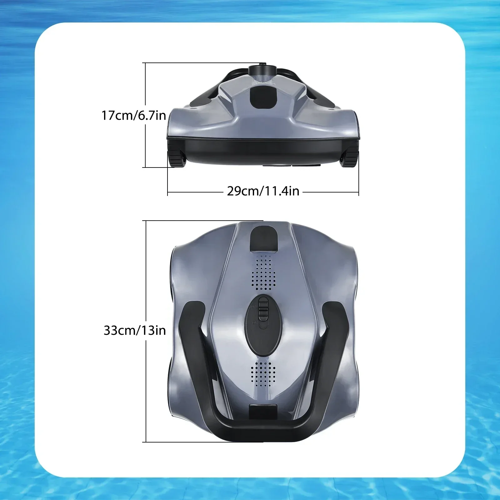 Automatic Robotic Pool Cleaner Cordless Robotic Pool Vacuum for In Ground Flat Pools Swimming Pool Vacuum Cleaner