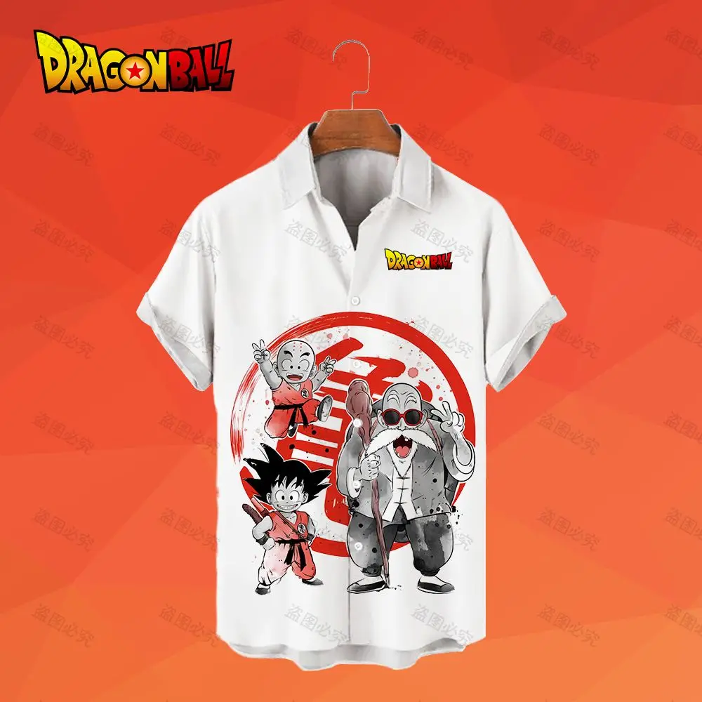 Men's Shirts Dragon Ball Z Vegeta Harajuku Hawaiian Shirt Fashion Oversized Y2k 5XL Super Saiya Goku Summer Shirts and Blouses