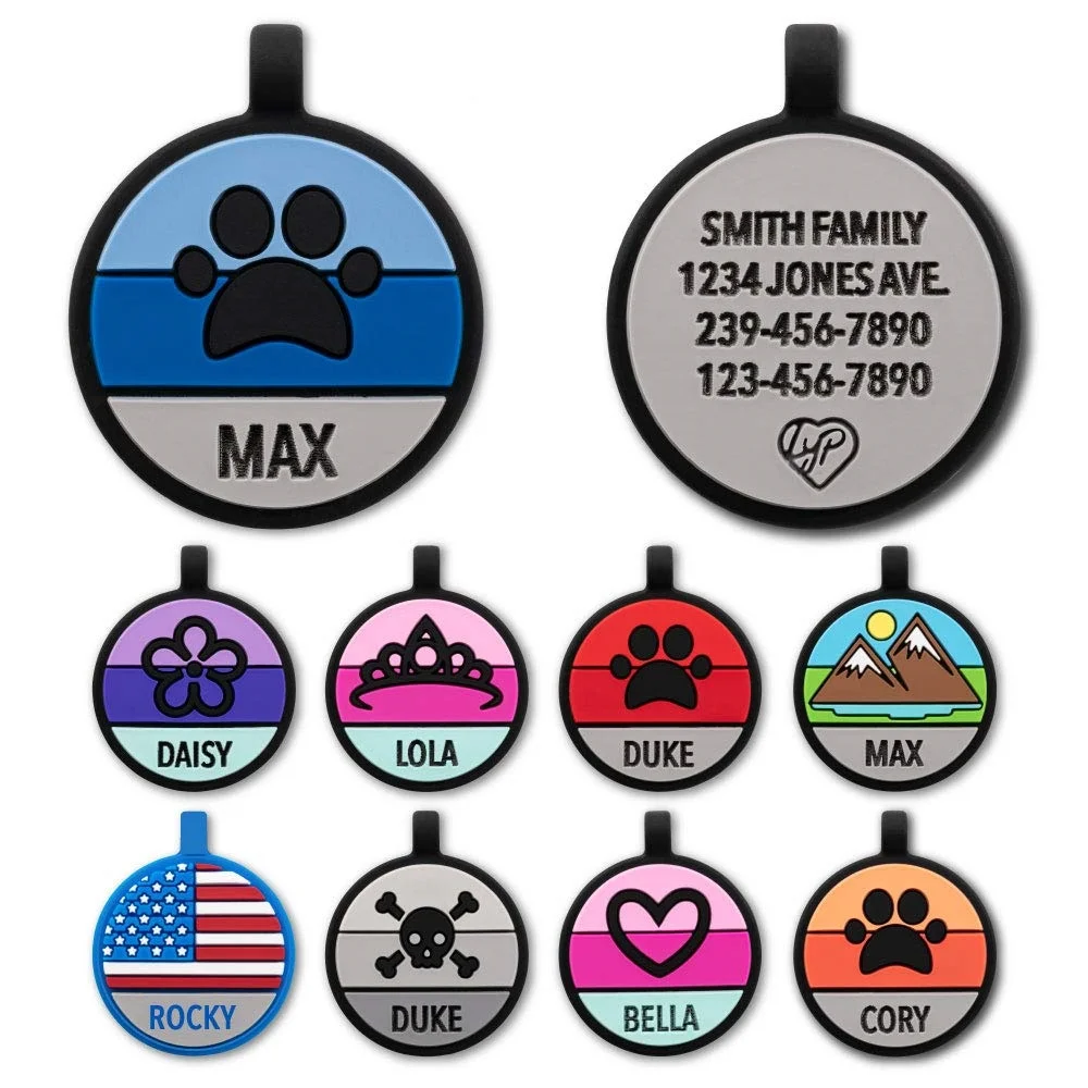 

Silent Pet ID Tags Largest Collection of Dog Tags No More Jingling Durable Never Fade Custom Deep Silicone